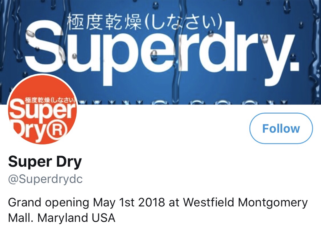 stapel Bestuiver Kwadrant Superdry To Open In Montgomery Mall On May 1st, 2018 - The MoCo Show