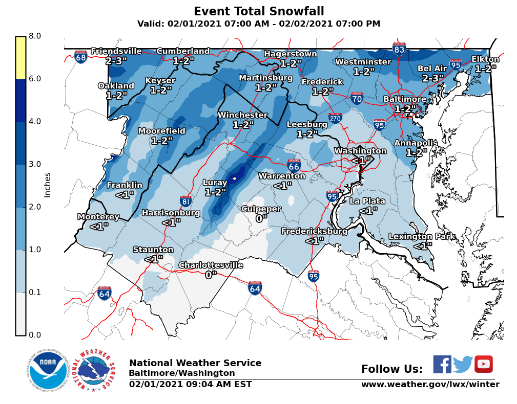 Winter Weather Advisory Remains in Effect Until Midnight - The MoCo Show
