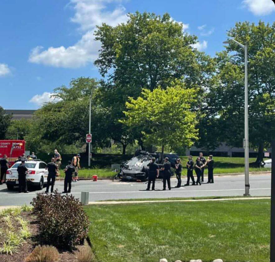 Collision Results in Flipped Car in Rockville - The MoCo Show