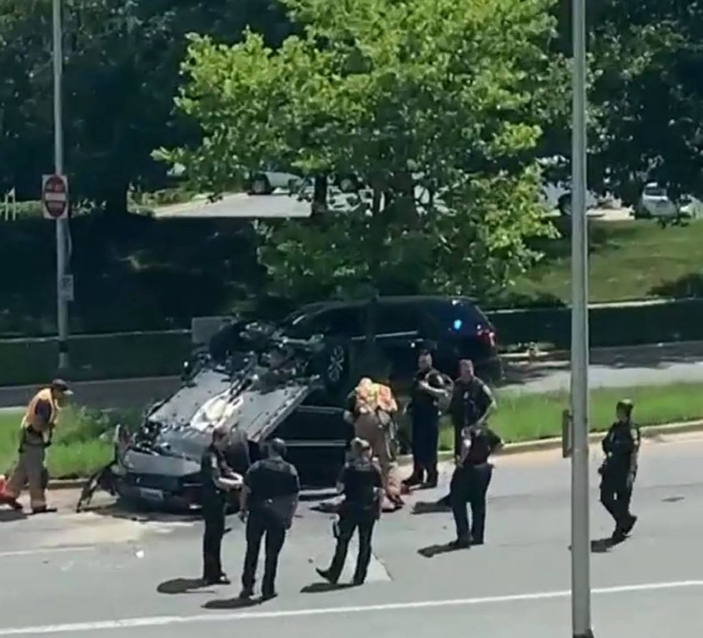 Collision Results in Flipped Car in Rockville - The MoCo Show