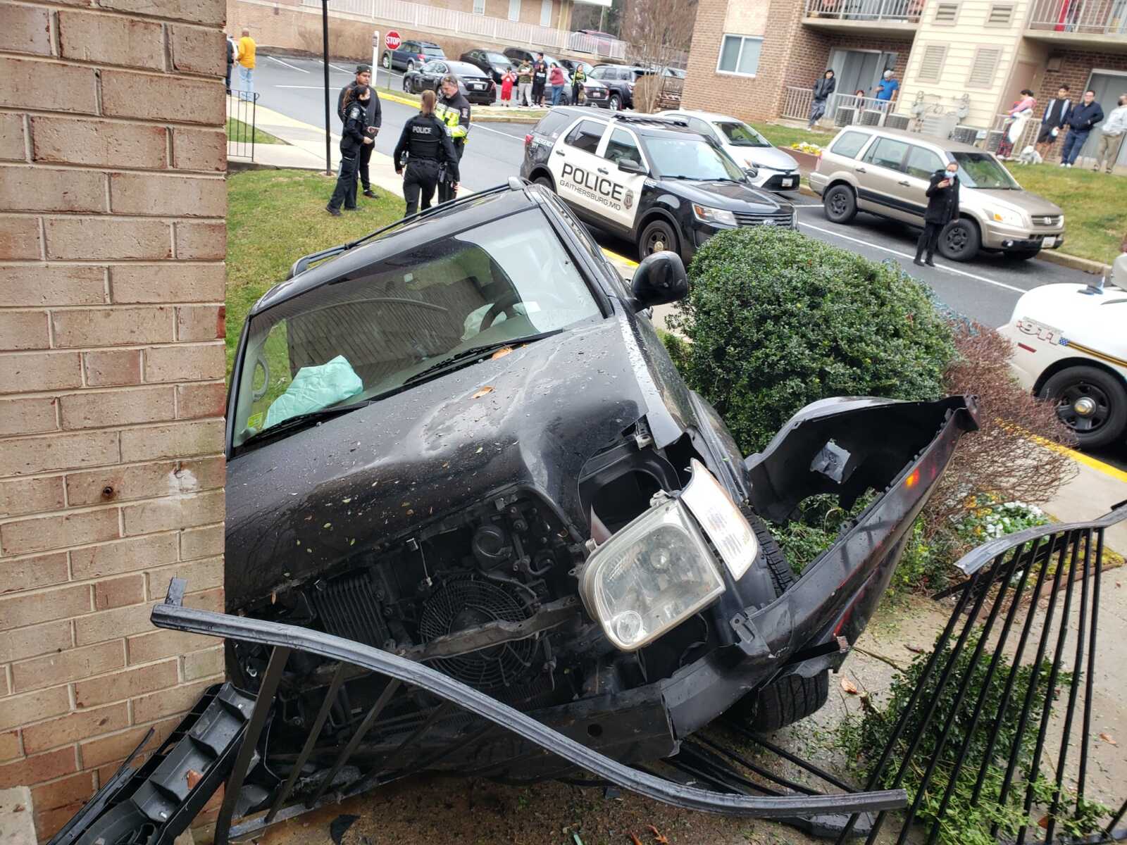 SUV Driven Into Apartment Building in Gaithersburg - The MoCo Show