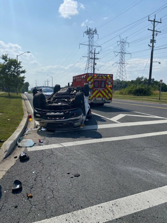 MCFRS Respond to Collision With Rollover Saturday Afternoon - The MoCo Show
