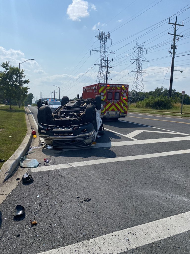 MCFRS Respond to Collision With Rollover Saturday Afternoon - The MoCo Show