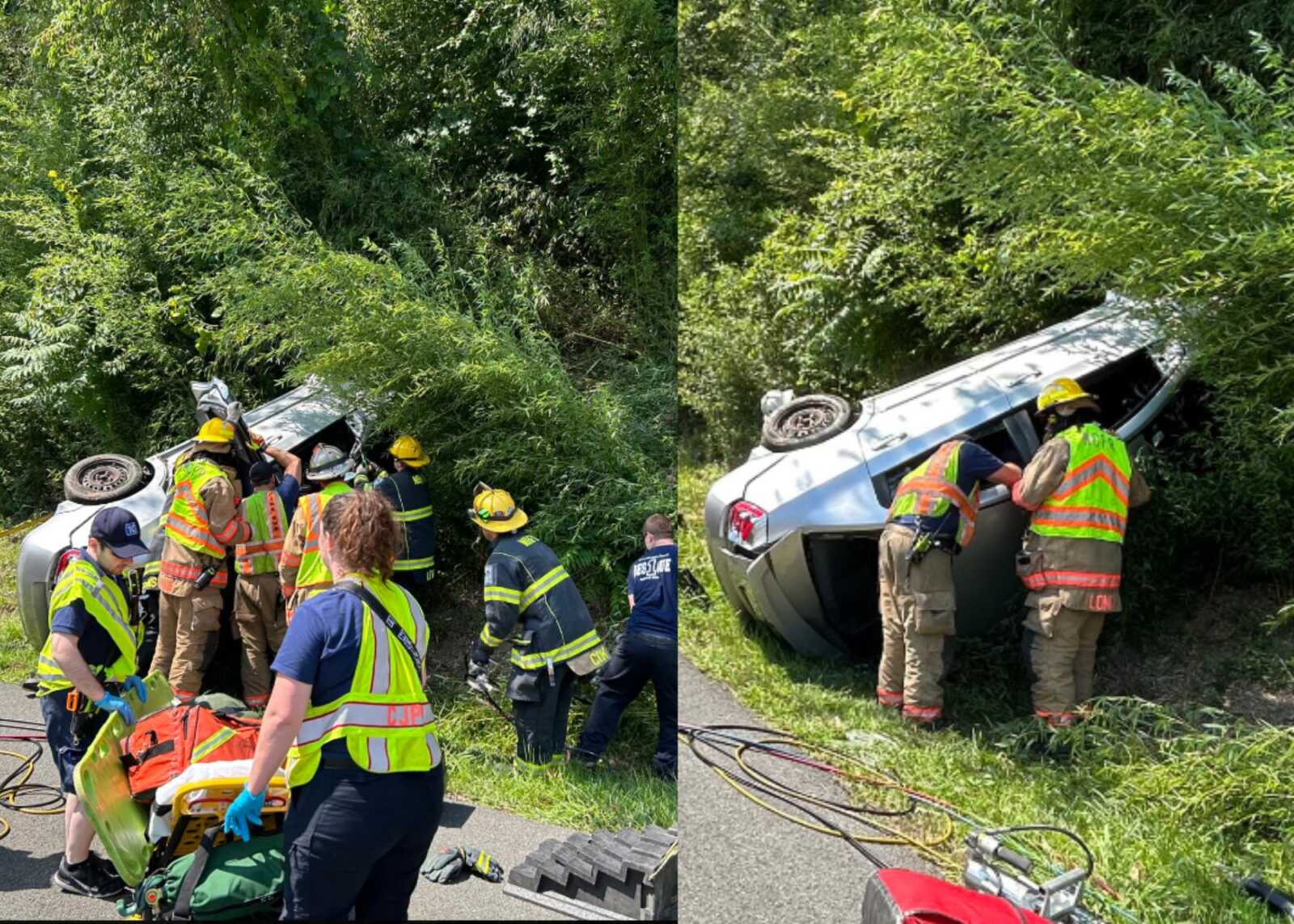 MCFRS Respond to Collision With Rollover and Entrapment on I-495 - The ...