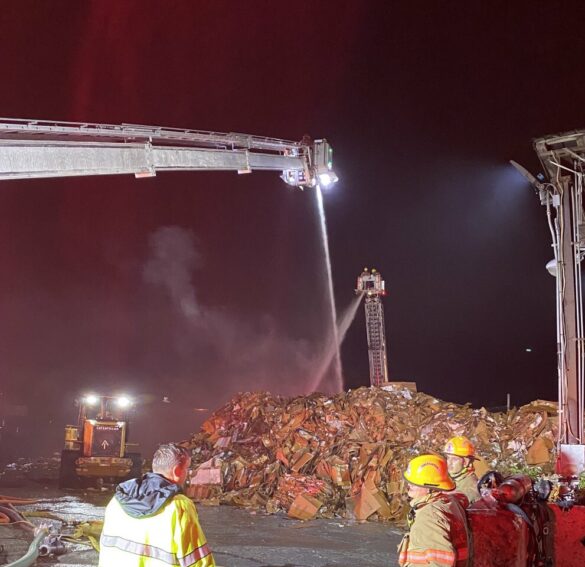 Approximately 40 Firefighters Respond to Fire at Recycling Center ...