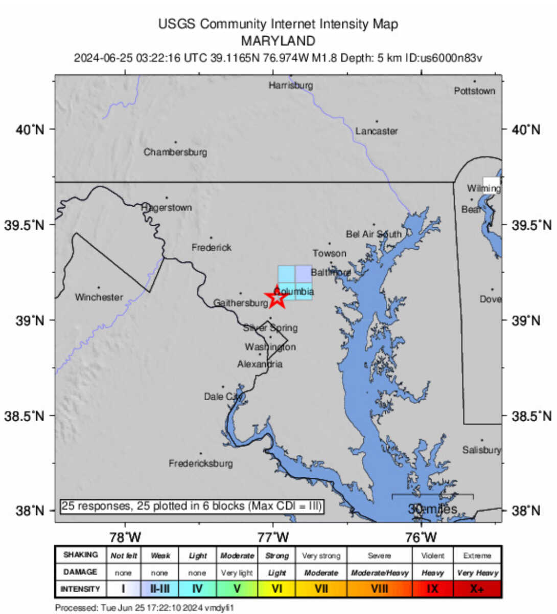 Minor Earthquake Felt in Maryland Late Monday Night - The MoCo Show