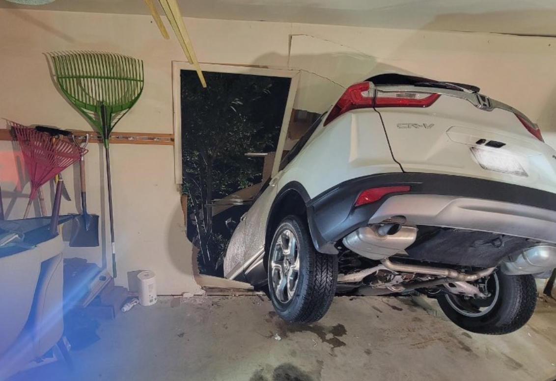 Driver Uninjured After Vehicle Crashes Through Garage - The MoCo Show