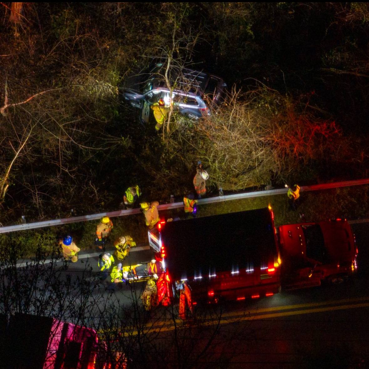 Driver Veers Off Road into Woods, Entrapment Reported - The MoCo Show