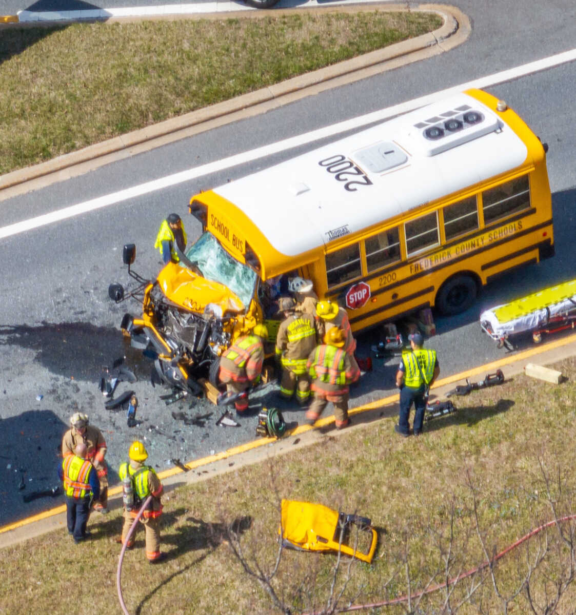 MCFRS Respond to School Bus Crash with Entrapment; No Students on Board ...