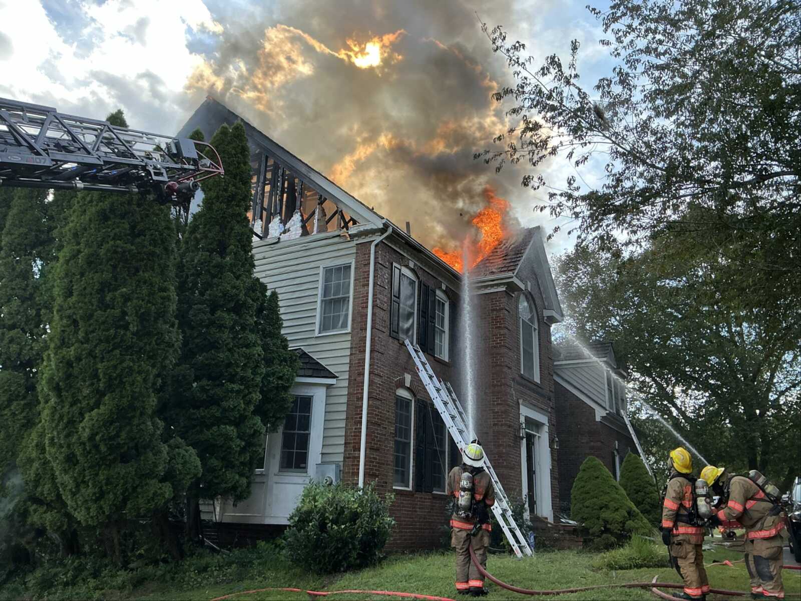 Approximately 70 Firefighters Respond to House Fire in Non-Hydrant Area ...