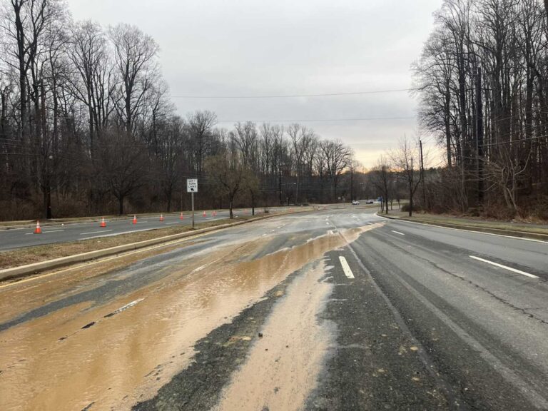 Major Water Main Break Shuts Down Portion of 355 on Friday - The MoCo Show