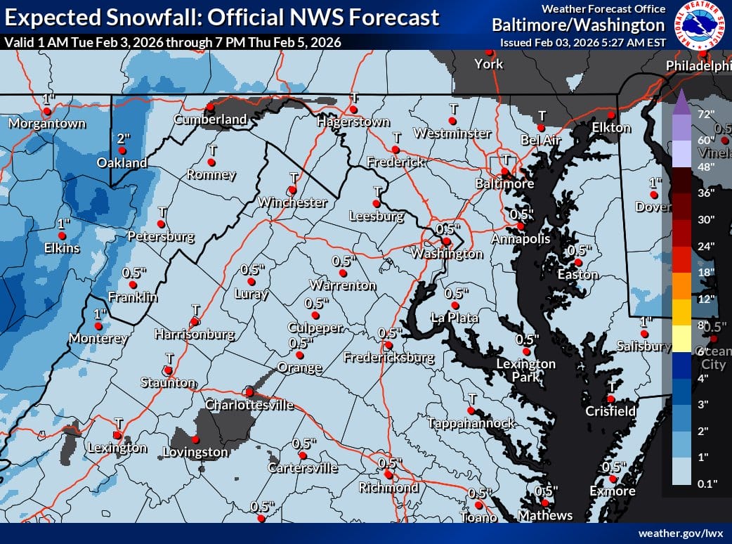 Special Weather Statement Issued For Parts of Maryland and Northern ...