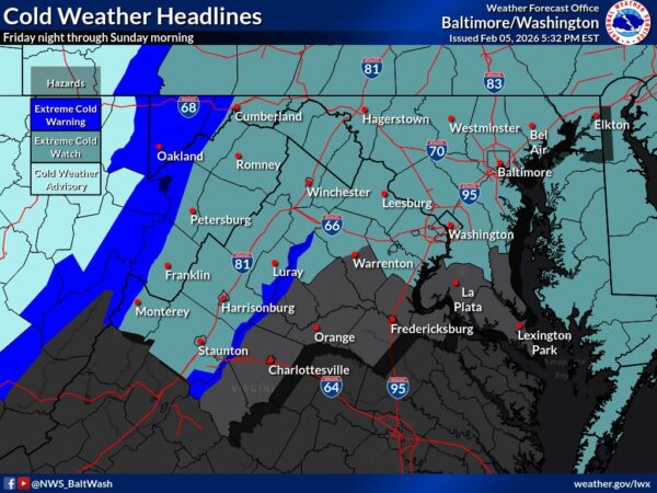 Light Snow Friday For Maryland and Northern Virginia, Dangerous Cold ...