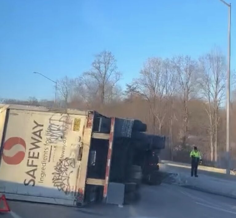 Multiple Lanes Blocked After Tractor Trailer Crash on I-495 - The MoCo Show