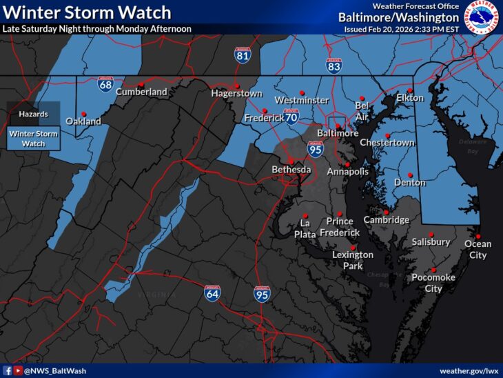 5+ Inches of Snow Possible Under Winter Storm Watch for Parts of ...