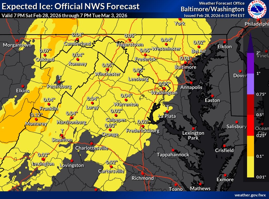 NWS: Brief Icing Possible Late Monday Night Into Tuesday Morning for ...