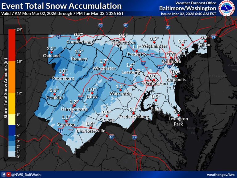 NWS Raises Snow Potential With Confidence Growing in Narrow Band of ...
