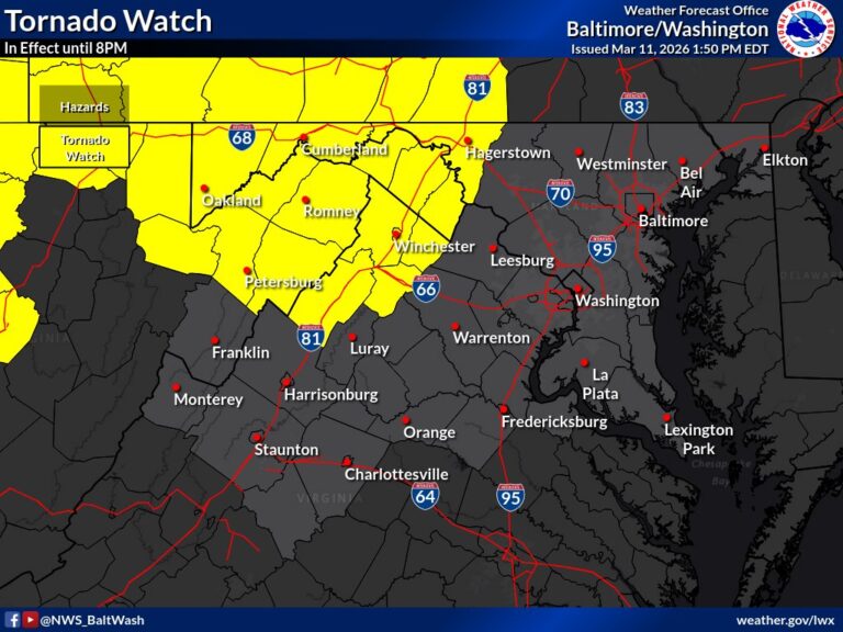 Tornado Watch and Hazardous Weather Outlook Issued for Parts of ...