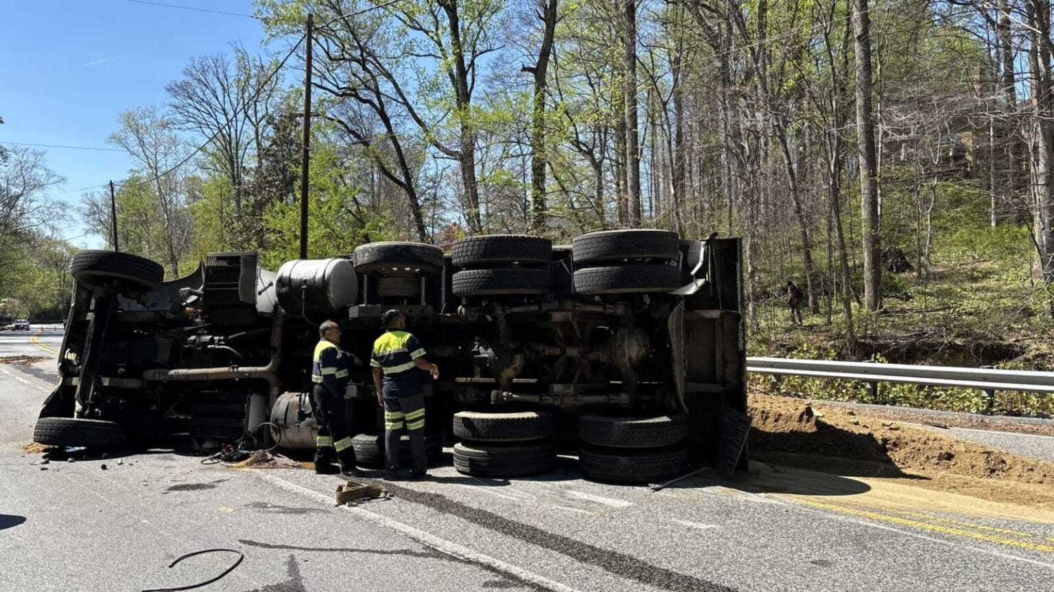 Severe Traffic Alert Issued After Dump Truck Rollover In Bethesda - The ...